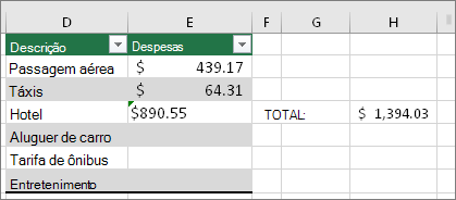 #VALUE! eliminado e substituído pelo resultado da fórmula. Triângulo verde na célula E4