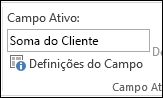 Definições de campos no friso