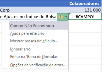 Ignorar um erro #CAMPO!