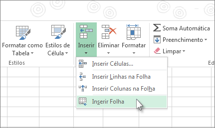 Inserir Células