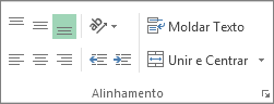 Grupo Alinhamento no separador Base