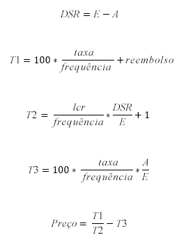 Fórmula PREÇO quando N <= 1