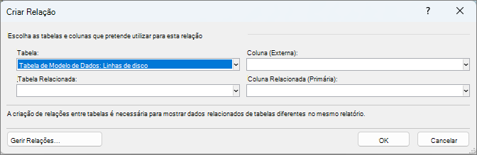 Janela Criar Relação