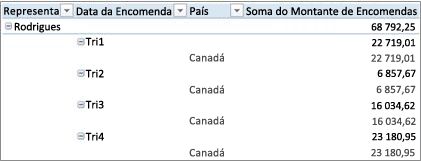 Tabela Dinâmica em formato de destaque