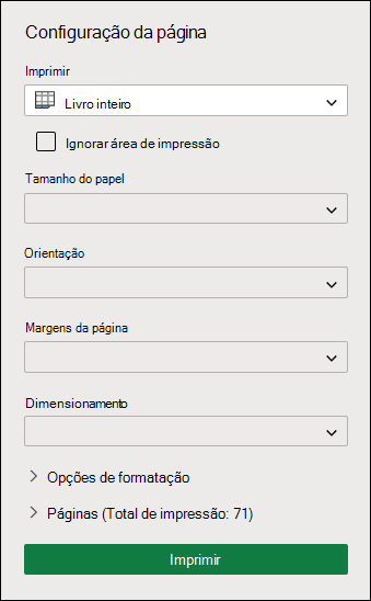 Imprimir Livro Inteiro no Excel na Web