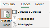 Ponteiro do rato sobre o botão Atualizar Tudo