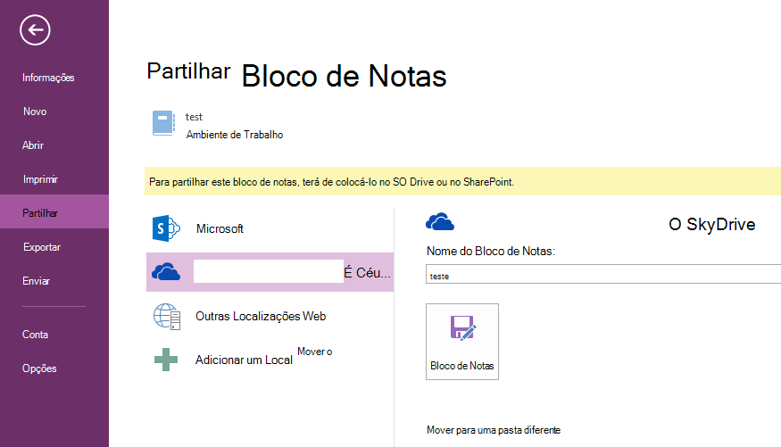 clique em Mover Bloco de Notas