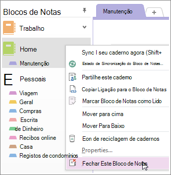 Pode fechar um bloco de notas se já não precisar de o utilizar.