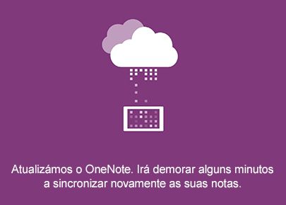 Ecrã de sincronização no OneNote para Android