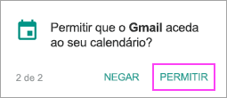 Permitir calendário