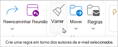 Selecione Varrer a partir do Friso