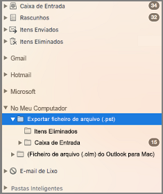Painel de navegação com o no meu computador realçado