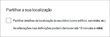 Captura de ecrã a mostrar que a localização da partilha do Office está desmarcada
