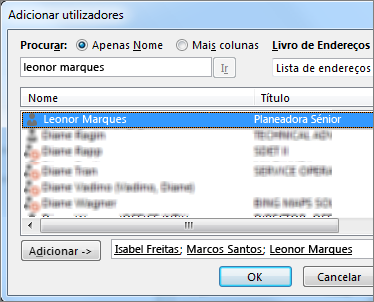 Adicionar utilizadores a um nível de permissões