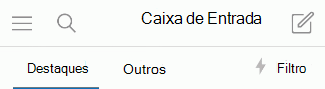 Alternar entre a Caixa de Entrada Destaques no iOS