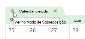 Clique na seta Ver no Modo de Sobreposição