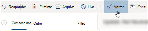 Uma captura de ecrã a mostrar o botão Varrer