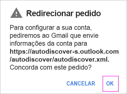 Se vir um Pedido de reencaminhamento, toque em OK.