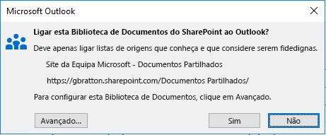 Ligar a uma Biblioteca de Documentos do SharePoint