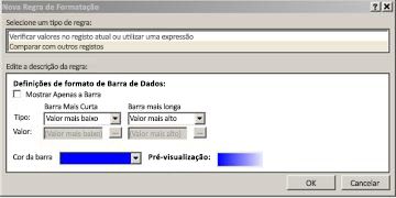 a caixa de diálogo da nova regra de formatação