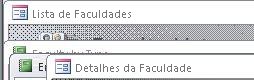 Como as janelas de objetos aparecem na vista sobreposta
