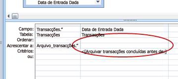 Linha Acrescentar a da grelha de estrutura da consulta