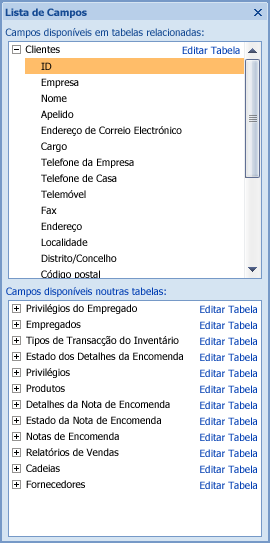 Painel Lista de Campos