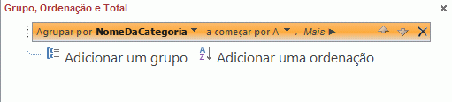 Opções de agrupamento