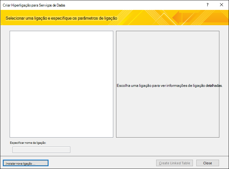 Instalar uma ligação de dados a um Serviço Web