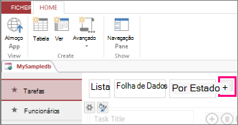 Adicionar a vista de Lista a partir do cliente Access
