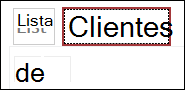Legenda da Vista de Folha de Dados alterada para Clientes
