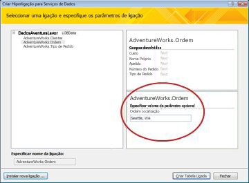 Parâmetro de ligação de dados do Serviço Web