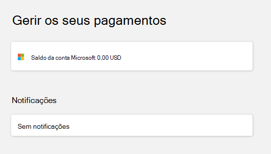 Verifique o saldo da conta após iniciar sessão.