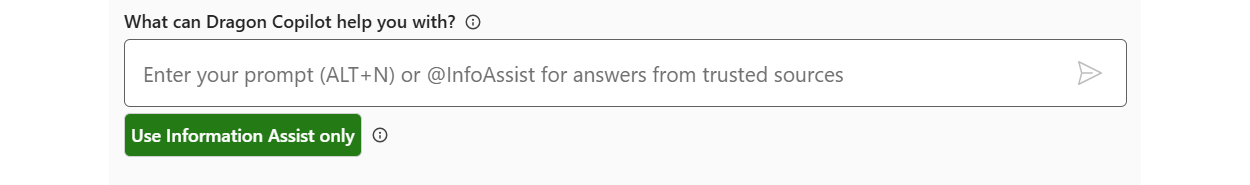 Prompt field with Use Information Assist only button turned on