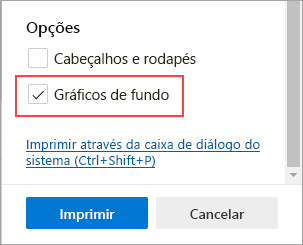 Selecionar Gráficos de fundo