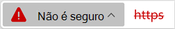 Ícone de um site com um certificado inválido