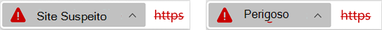 Ícone de um site suspeito ou perigoso