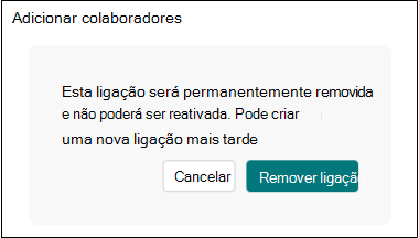 Remover formulários de ligação de colaboração