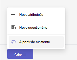 a partir de existente