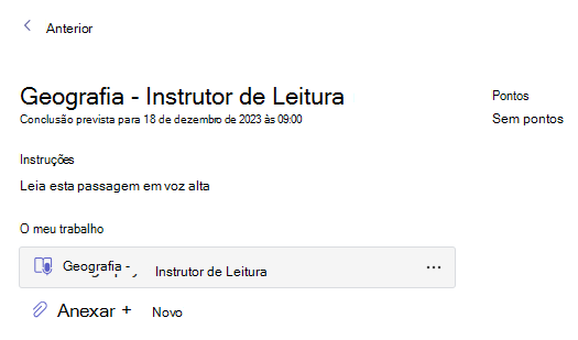 Captura de ecrã que mostra a nota