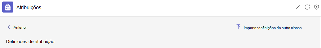 Captura de ecrã da opção Importar.