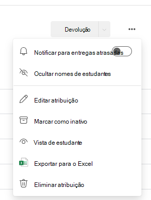 Captura de ecrã a mostrar a opção de notificação.