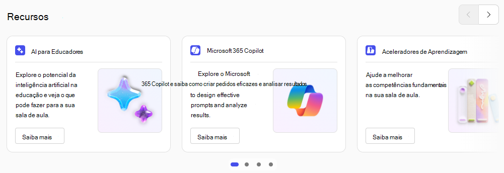 Resources section in Teach
