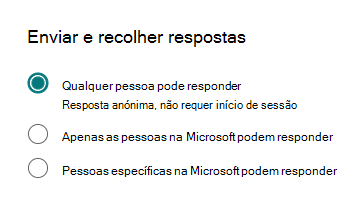 Captura de ecrã da opção Qualquer Pessoa.