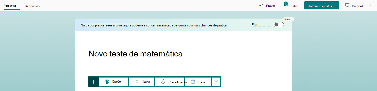 novo questionário