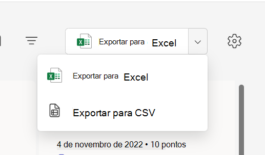 Captura de ecrã da exportação.
