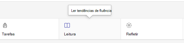Captura de ecrã que mostra o separador de leitura.