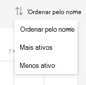 Captura de ecrã de ordenação.