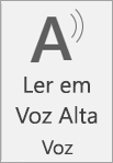 Captura de ecrã a mostrar a voz lida em voz alta.