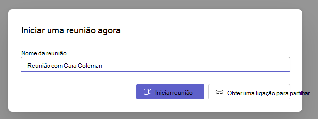 Iniciar uma reunião Reunir Agora